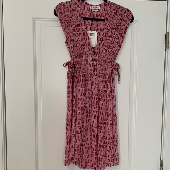 Isabel Marant Dresses & Skirts - Isabel Marant Etoile  Pink Patterned Dress, adjustable waist s/m euro 36 NWT
